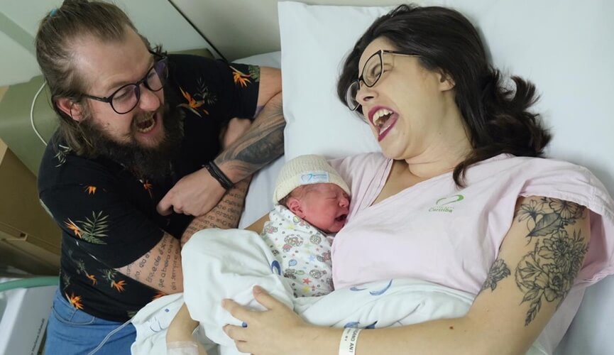 casal de Curitiba descobre gravidez 19 dias antes do nascimento do filho (Foto: Arquivo pessoal)