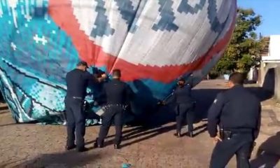 Balão cai perto de residências