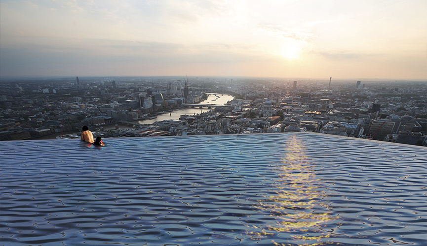 Primeira piscina com borda infinita e vista 360° será construída em Londres