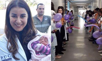 Após 102 dias internada, bebê recebe alta com festa no HU de Jundiaí