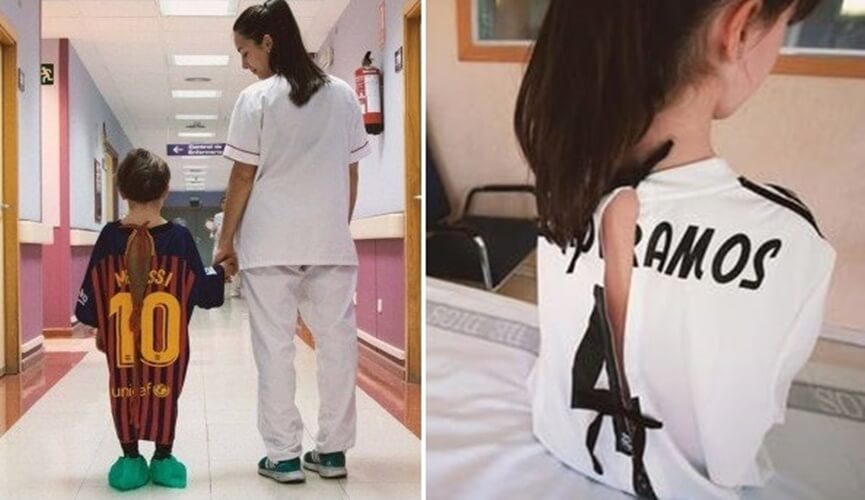 Hospital cria batas imitando camisas de times para crianças se sentirem melhor