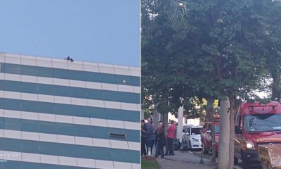 Final feliz - bombeiros salvam mulher do alto do edifício Golden Office