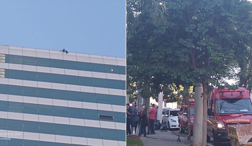 Final feliz - bombeiros salvam mulher do alto do edifício Golden Office