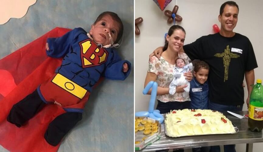 Bebê que nasceu prematuro e nunca saiu do hospital ganha sua primeira festa de aniversário