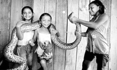 Fotógrafo de Jundiaí captura irmãs ribeirinhas com seus 'animais de estimação'