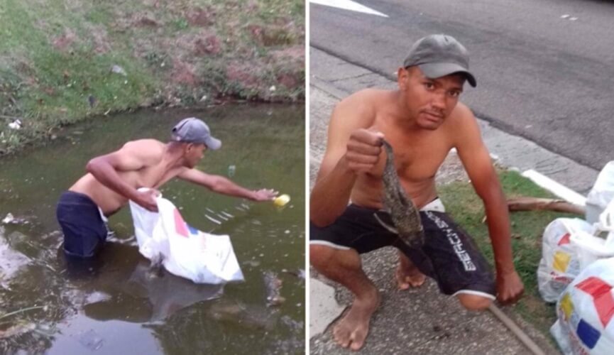 Ex-morador de rua limpa cascata da avenida 9 de Julho