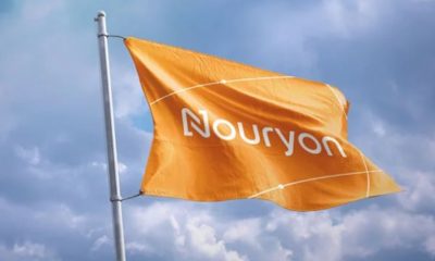 Bandeira laranja escrita Nouryon