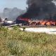Reprodução de vídeo mostra aeronave pegando fogo após queda e explosão