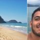 À esquerda, foto da Praia do Félix e à direita, selfie de Luís Guilherme.