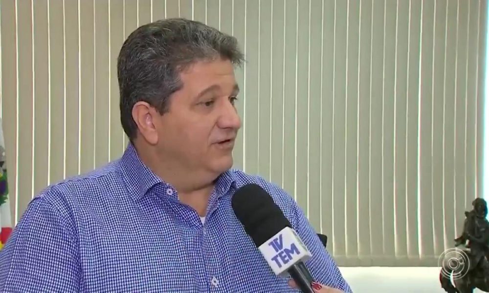 Prefeito de Itupeva, Marcão Marchi, dá entrevista à TV Tem em 15 de agosto de 2019
