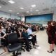 Foto panorâmica do auditória do Paço Municipal durante evento do Fórum de Não-Violência contra a Mulher