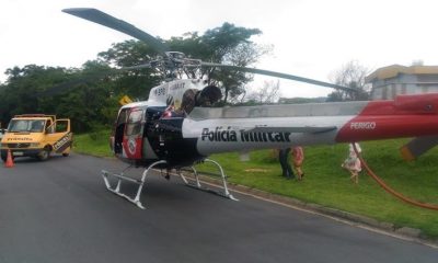 Helicóptero Águia da Polícia Militar em Rodovia de Jundiaí