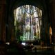 projeções em altar de igreja mesclam arquitetura com elementos da natureza
