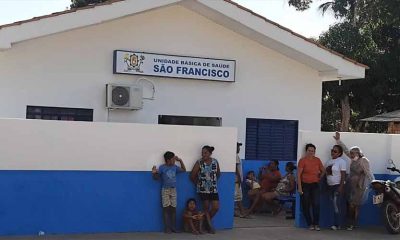 Fachada do Posto de Saúde na Vila São Francisco, em Bonfm, Norte de Roraima