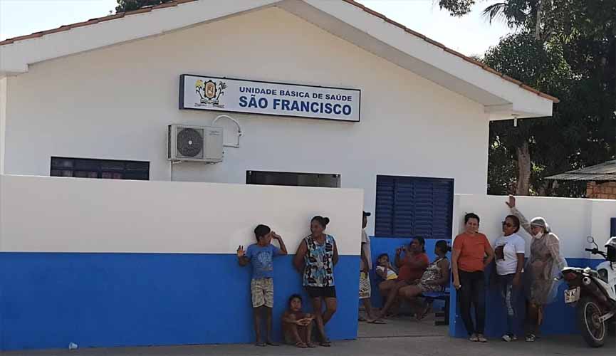 Fachada do Posto de Saúde na Vila São Francisco, em Bonfm, Norte de Roraima