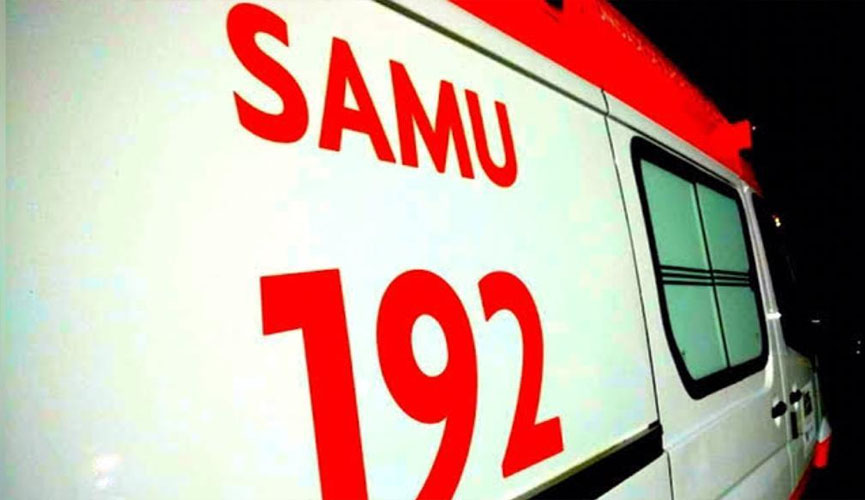 foto mostra lateral de samu, escrito "SAMU 192"
