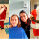 Papai Noel encontrando pacientes nos corredores e selfie de cabeleireira com paciente