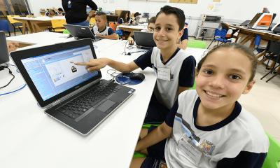 Crianças desenvolvem animação em computador do FabLab