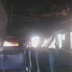 interior de ônibus queimado