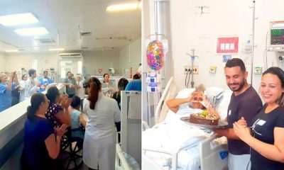 Festa de aniversário em ala da UTI do Hospital São Vicente