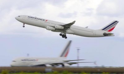 avião da Air France decolando em aeroporto