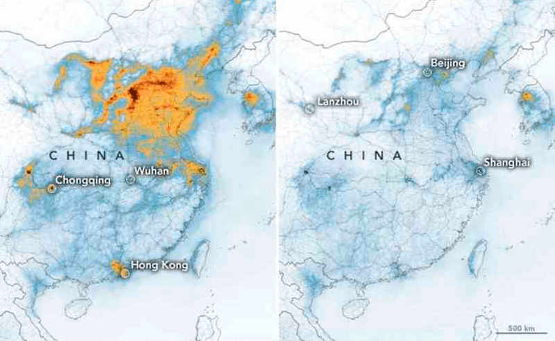Imagem de satélites da China