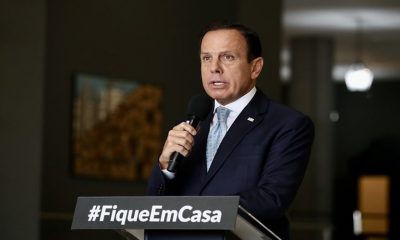 João Doria durante coletiva de imprensa