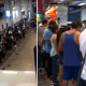 Aglomeração de pessoas em guichê de atendimento do aeroporto de Guarulhos e em estande do Mercado Municipal de São Paulo