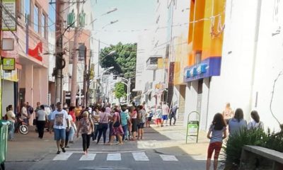 Centro de Jundiaí na última segunda-feira, 6 de abril