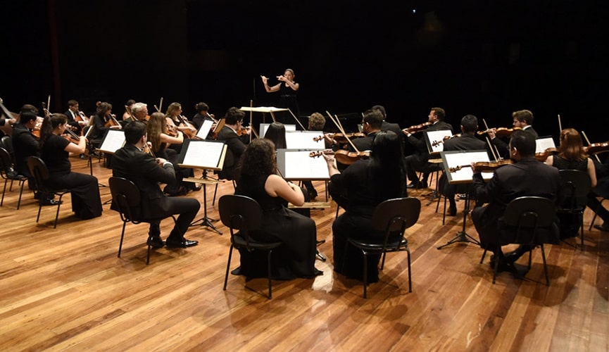 Foto de apresentação da Orquestra Municipal de Jundiaí