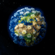 Planeta Terra em formato de vírus