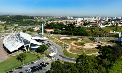 Vista aérea da rodoviária de Jundiaí