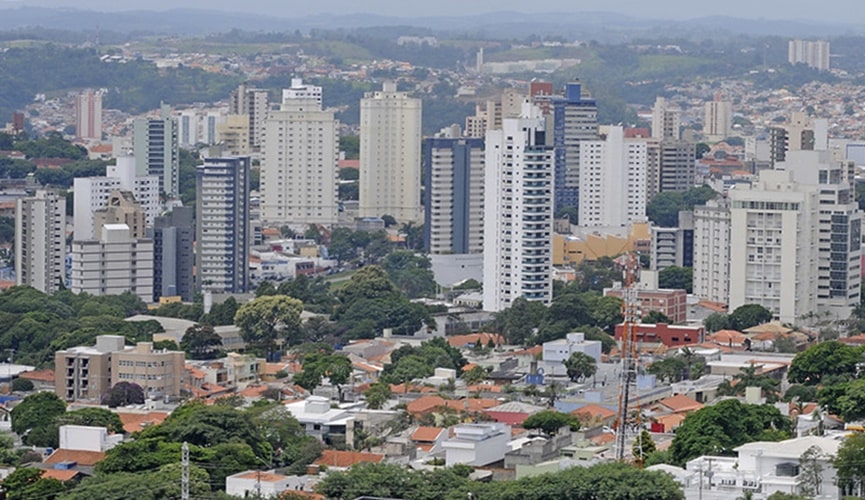 Foto aérea da cidade de Jundiaí