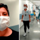 Pessoas usando máscaras em hospitais