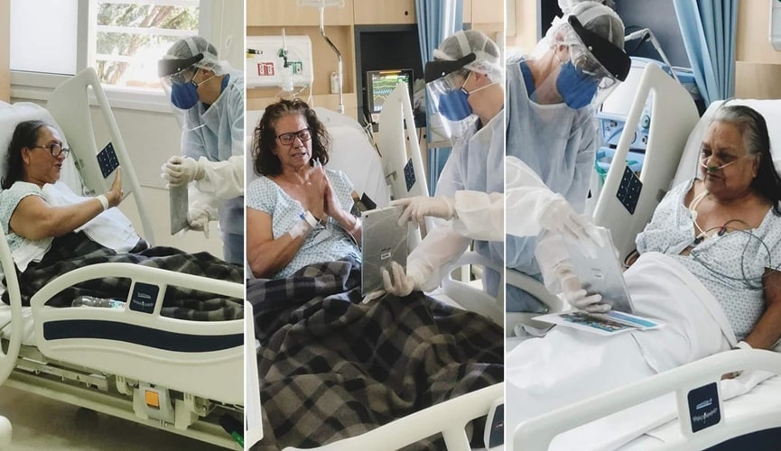 Foto de mulheres em hospital