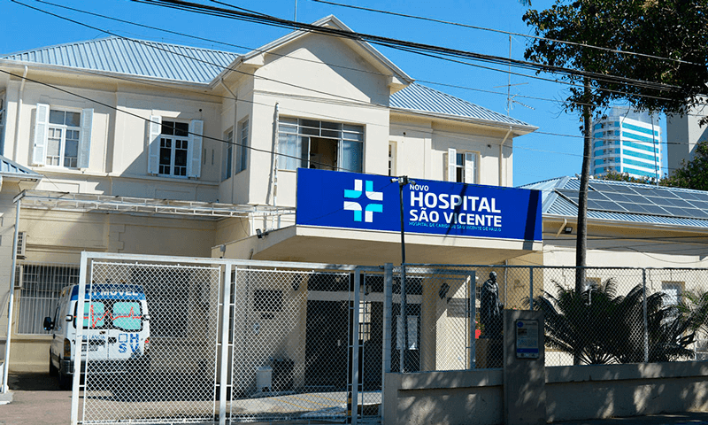 Fachada do Hospital São Vicente de Paulo, em Jundiaí