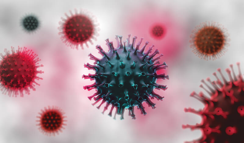 Desenho gráfico do vírus da Covid-19