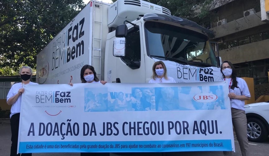 Caminhão de doação da JBS chega à Prefeitura de Jundiaí