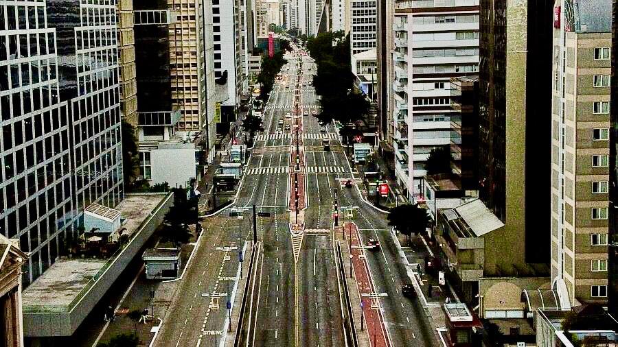 Avenida Paulista vazia durante pandemia