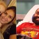 Foto de mulher com criança hospitalizada, à esquerda; foto de homem hospitalizado, à direita