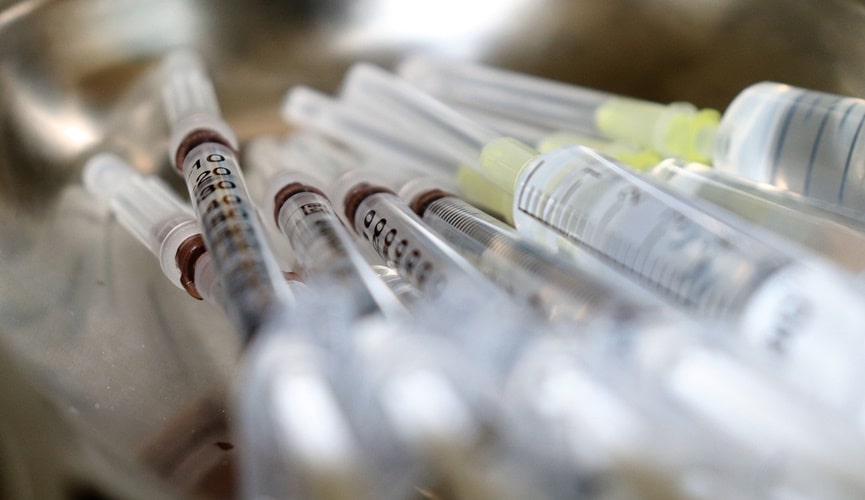 Foto de seringas de vacina