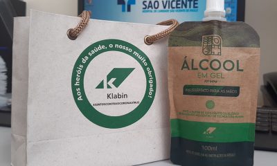 Klabin doa álcool em gel feito de celulose ao Hospital São Vicente. (Foto: Divulgação)