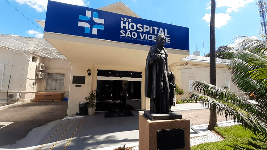 Fachada do Hospital São Vicente em Jundiaí