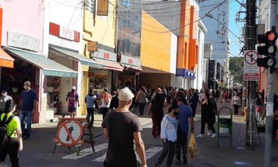 Ruas do Centro após liberação do comércio em Jundiaí