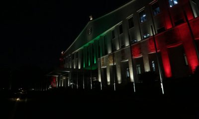 Palácio dos Bandeirantes recebe as cores da bandeira do Líbano. (Foto: Divulgação)