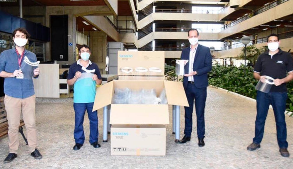 Siemens doa 800 protetores faciais para Prefeitura de Jundiaí. (Foto: Divulgação/PMJ)
