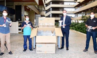 Siemens doa 800 protetores faciais para Prefeitura de Jundiaí. (Foto: Divulgação/PMJ)