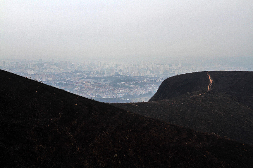 Morro do Mursa após o incêndio. (Foto: Mauro Utida)