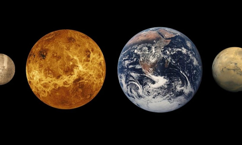 Imagem ilustrativa de Vênus e da Terra.