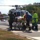Resgate de motociclista que sofreu acidente na 'curva da morte', em Louveira